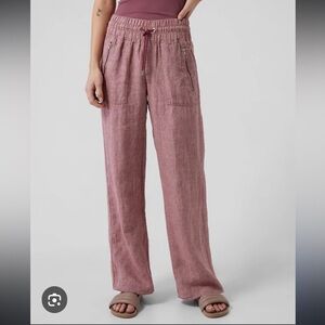 Athleta Red Linen Pants size 12